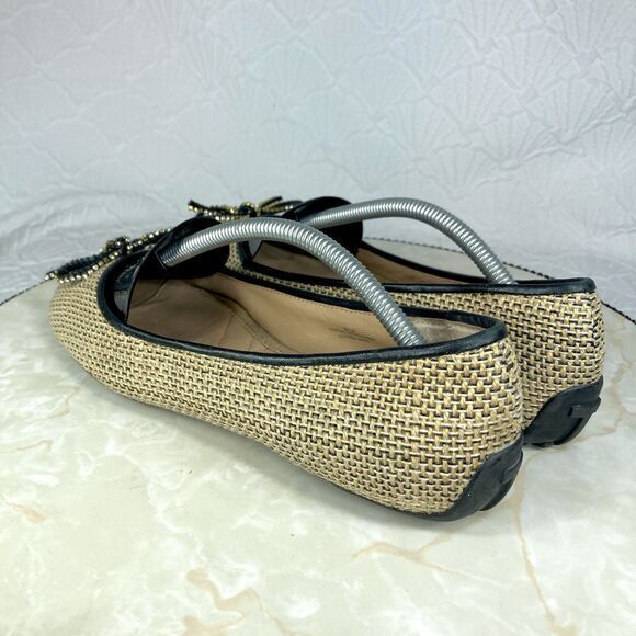 Isaac Mizrahi Ballet Flats Womens Size 7 Tan New York Dressy Bow Cushion Shoes - Picture 7 of 13